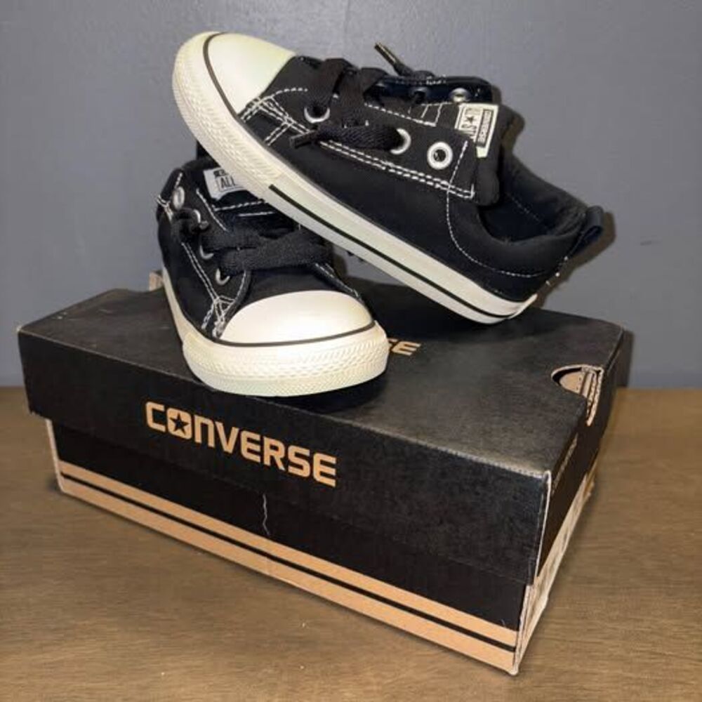 Converse Chuck Taylor All Star Street Toddler 10 slip-on Sneakers Shoes Black